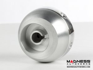 FIAT 500 Gear Shift Knob - Black Italy - Carbon Fiber Top w/ Chrome Ring/ Brushed Satin Base